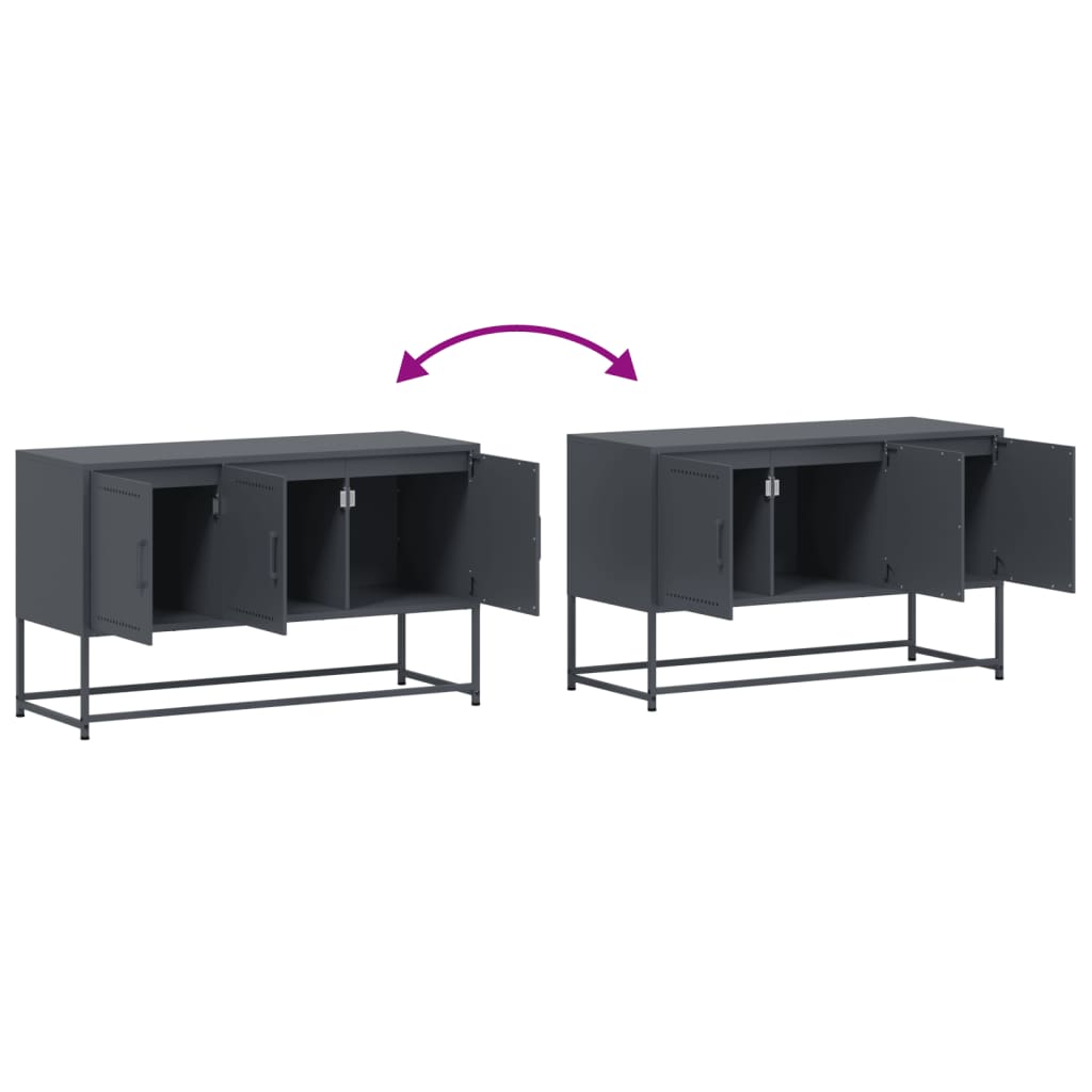 vidaXL Szafka pod telewizor, antracytowa, 100,5x39x60,5 cm, stalowa