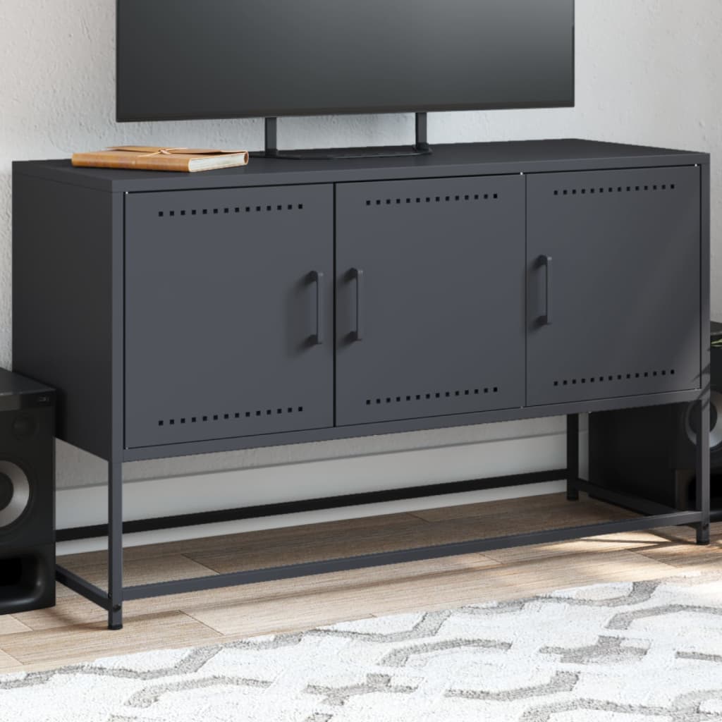 vidaXL Szafka pod telewizor, antracytowa, 100,5x39x60,5 cm, stalowa