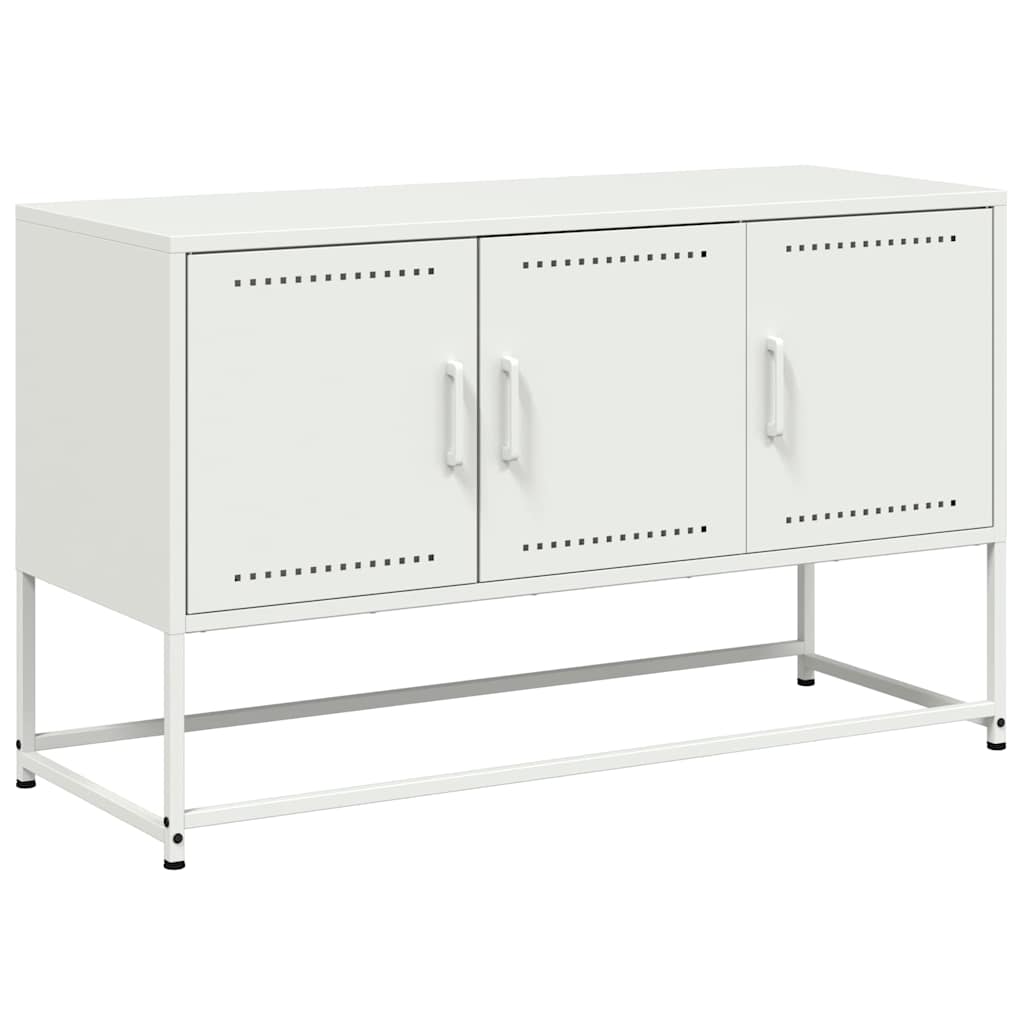 vidaXL Szafka pod telewizor, biała, 100,5x39x60,5 cm, stalowa