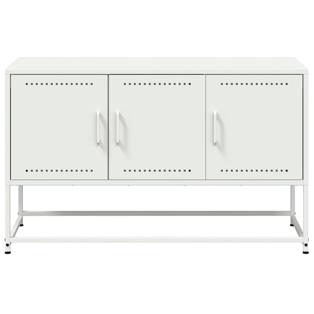 vidaXL Szafka pod telewizor, biała, 100,5x39x60,5 cm, stalowa