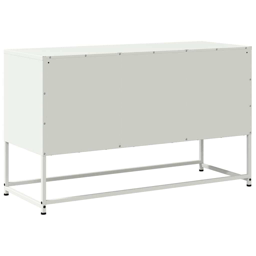vidaXL Szafka pod telewizor, biała, 100,5x39x60,5 cm, stalowa