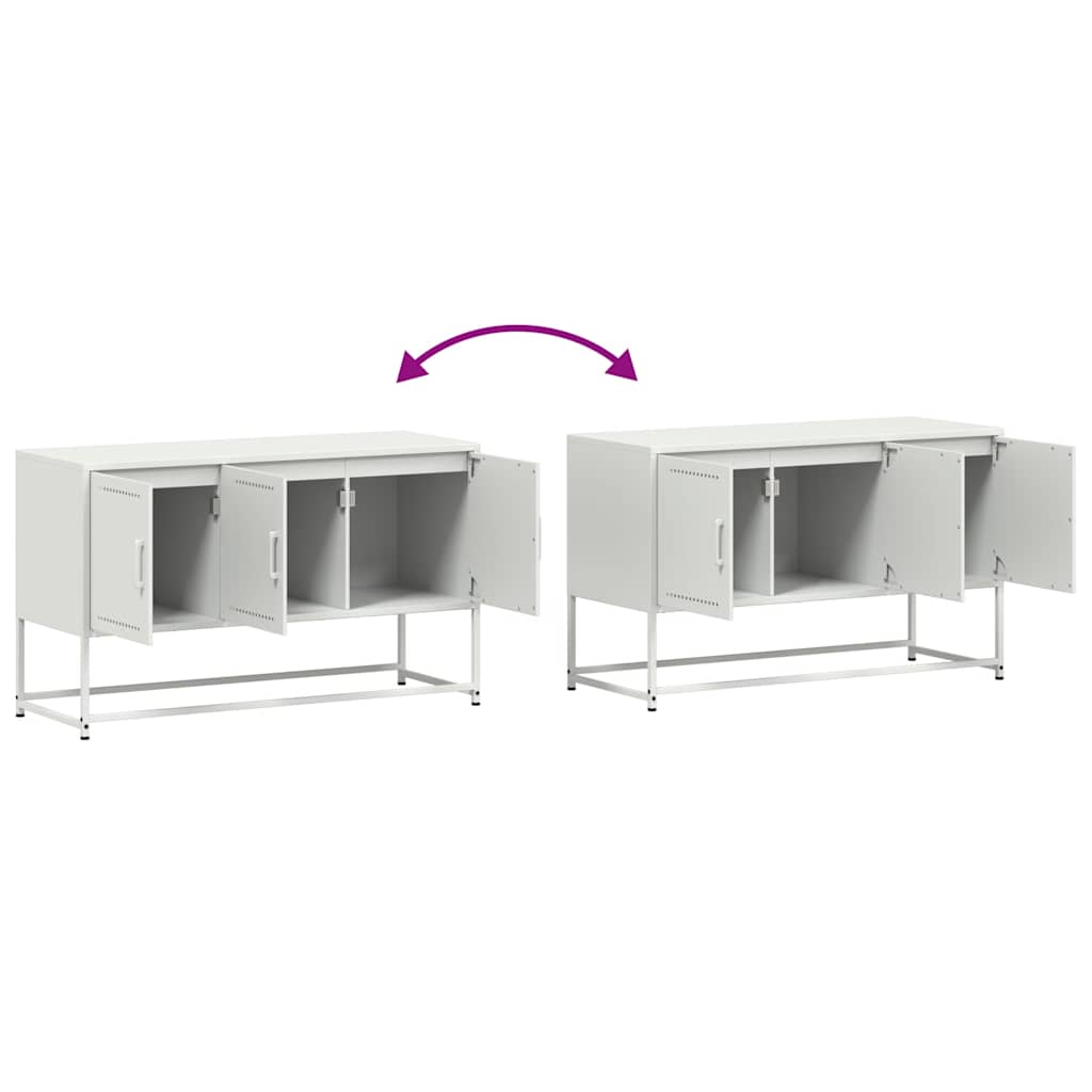 vidaXL Szafka pod telewizor, biała, 100,5x39x60,5 cm, stalowa