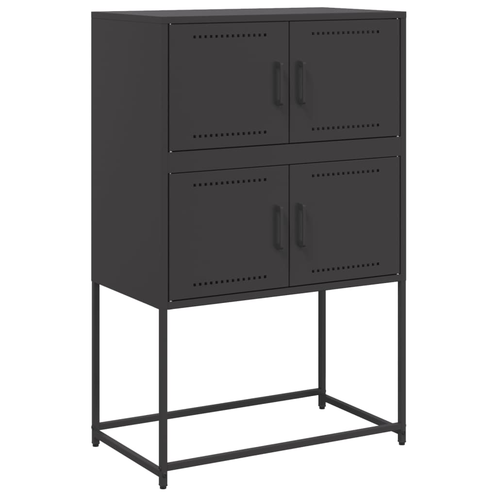vidaXL Szafka, czarna, 68,5x38,5x107 cm, stal