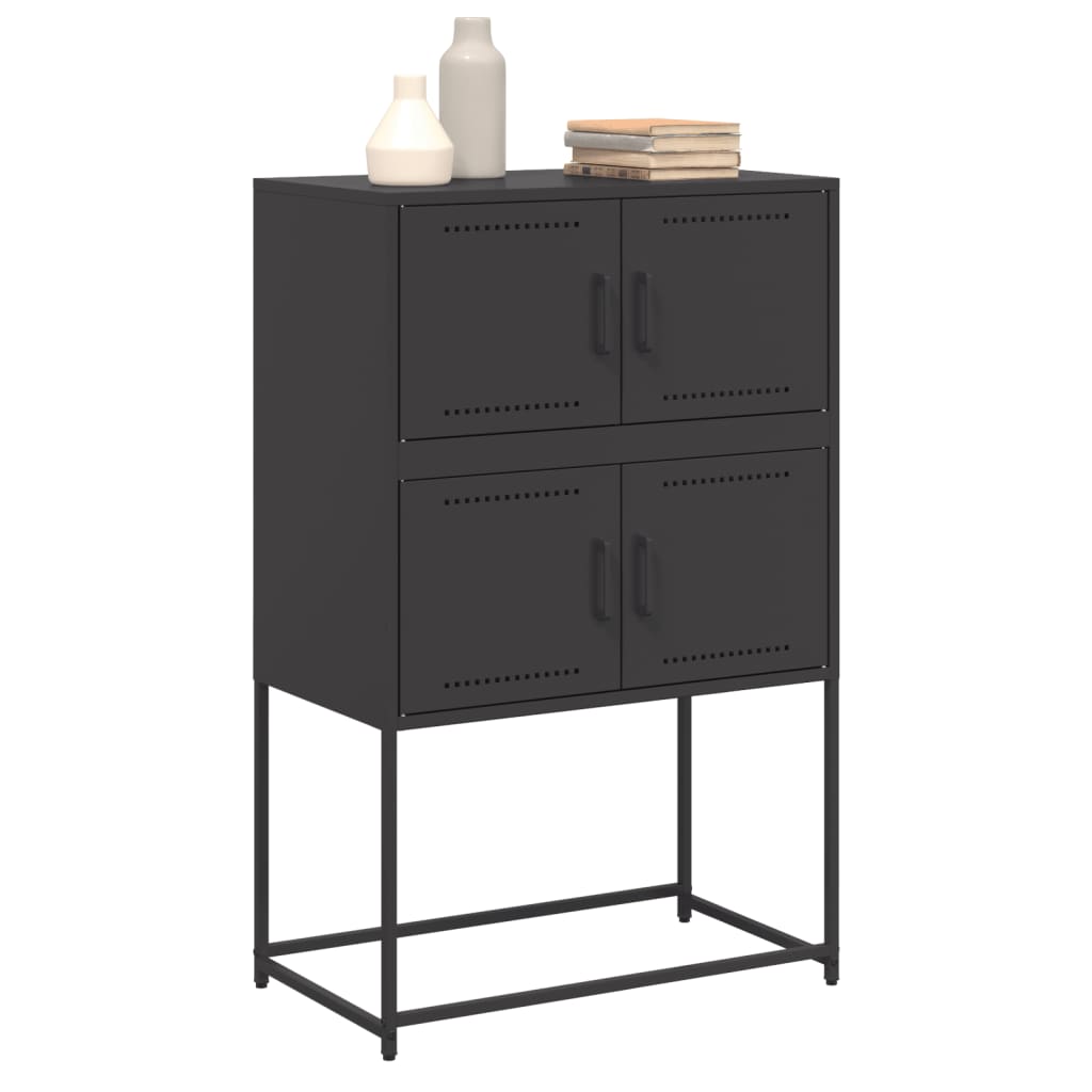 vidaXL Szafka, czarna, 68,5x38,5x107 cm, stal