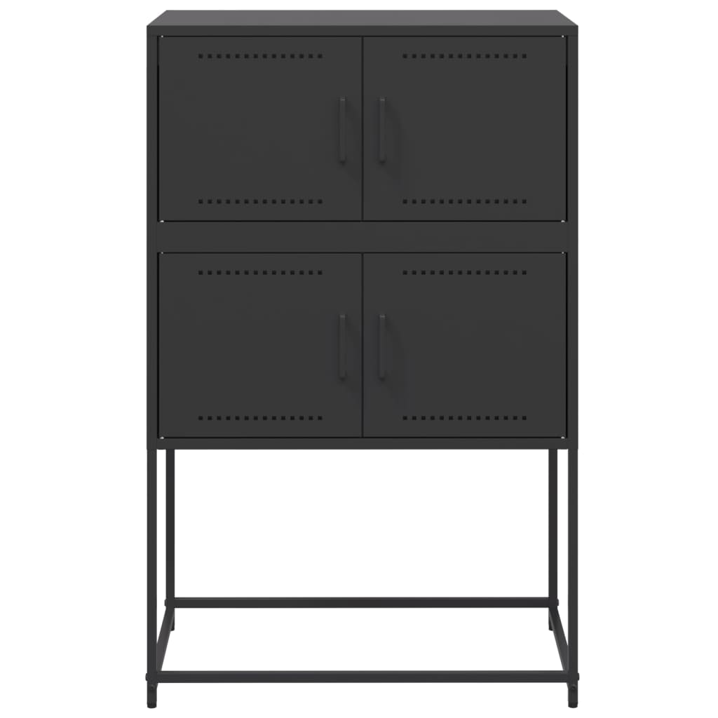 vidaXL Szafka, czarna, 68,5x38,5x107 cm, stal