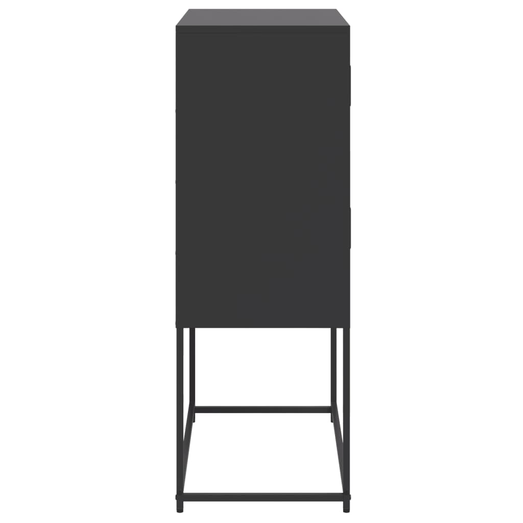 vidaXL Szafka, czarna, 68,5x38,5x107 cm, stal
