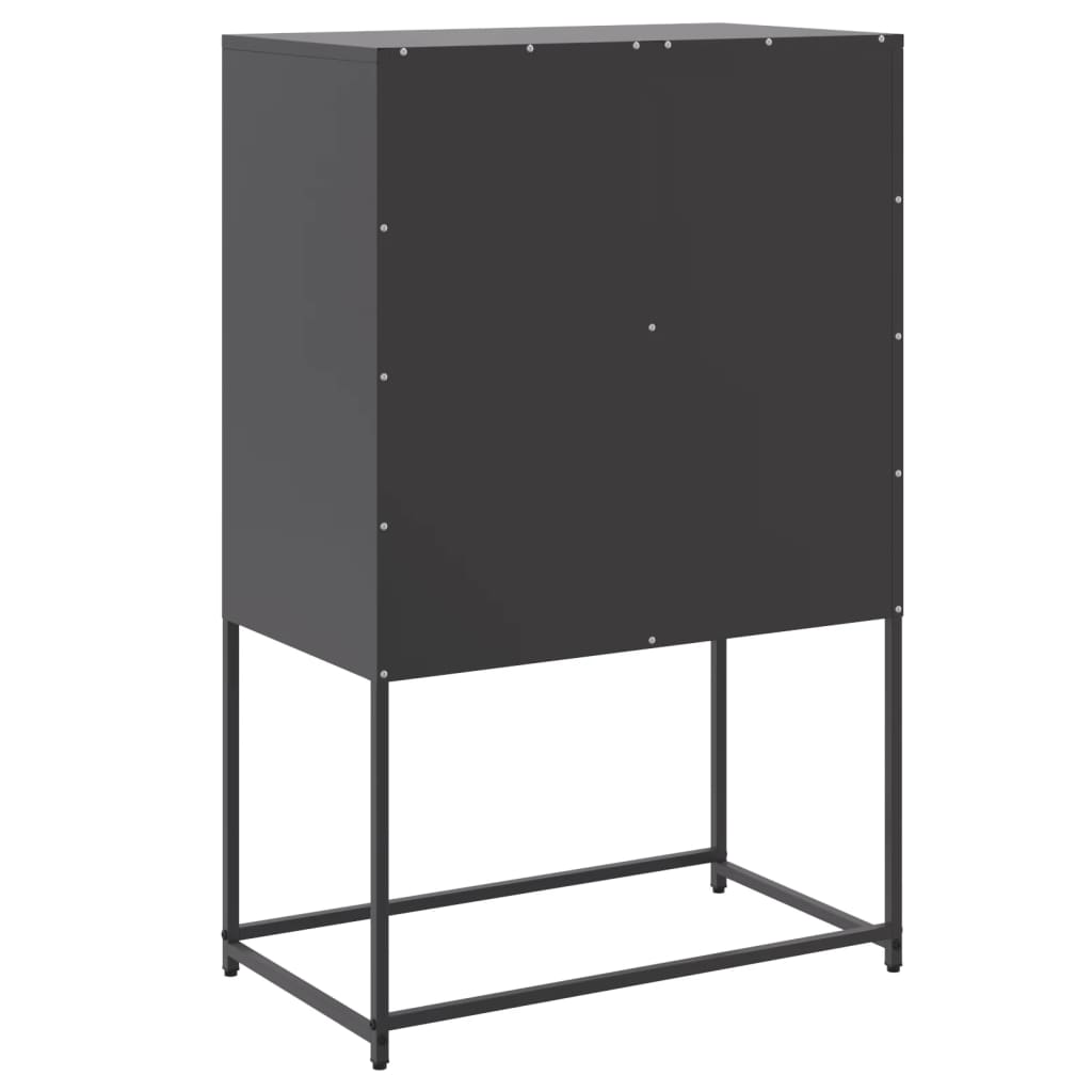 vidaXL Szafka, czarna, 68,5x38,5x107 cm, stal