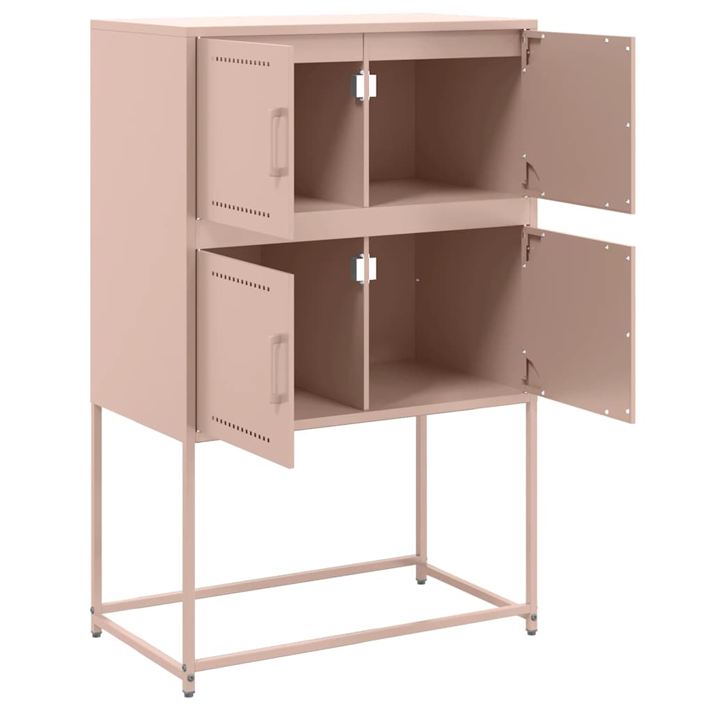 vidaXL Szafka, różowa, 68,5x38,5x107 cm, stal