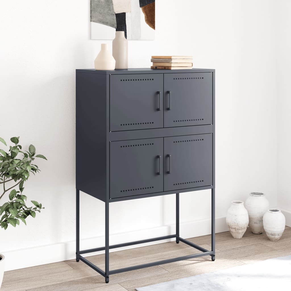 vidaXL Szafka, antracytowa, 68,5x38,5x107 cm, stal