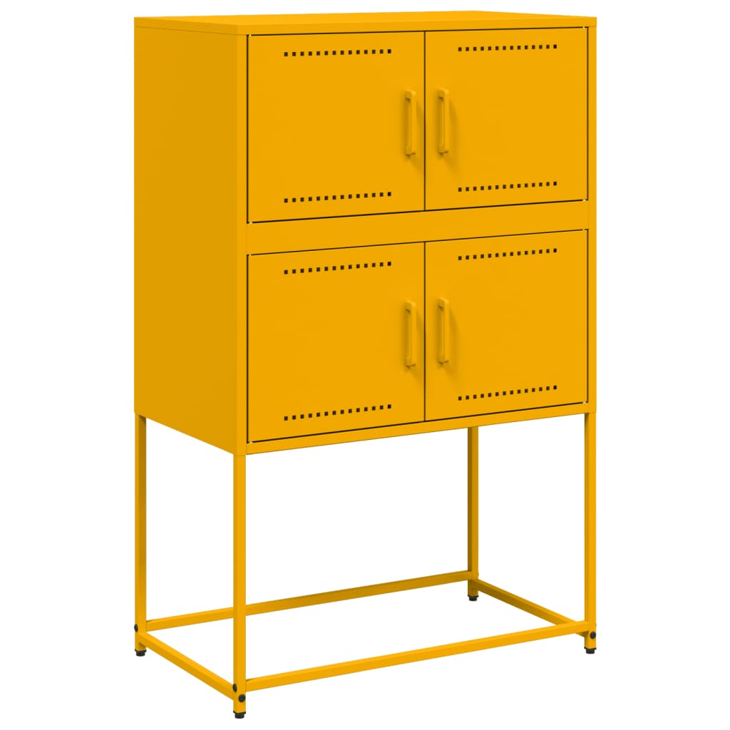 vidaXL Szafka, musztardowa, 68,5x38,5x107 cm, stal