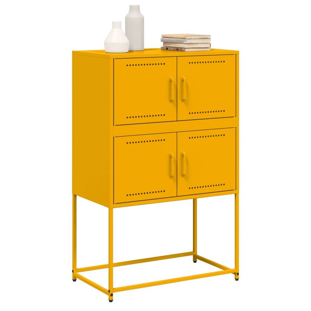 vidaXL Szafka, musztardowa, 68,5x38,5x107 cm, stal