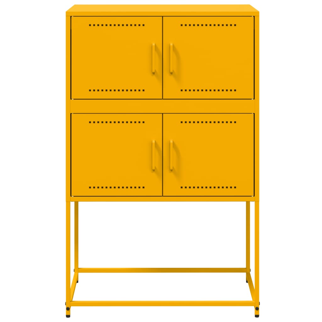 vidaXL Szafka, musztardowa, 68,5x38,5x107 cm, stal