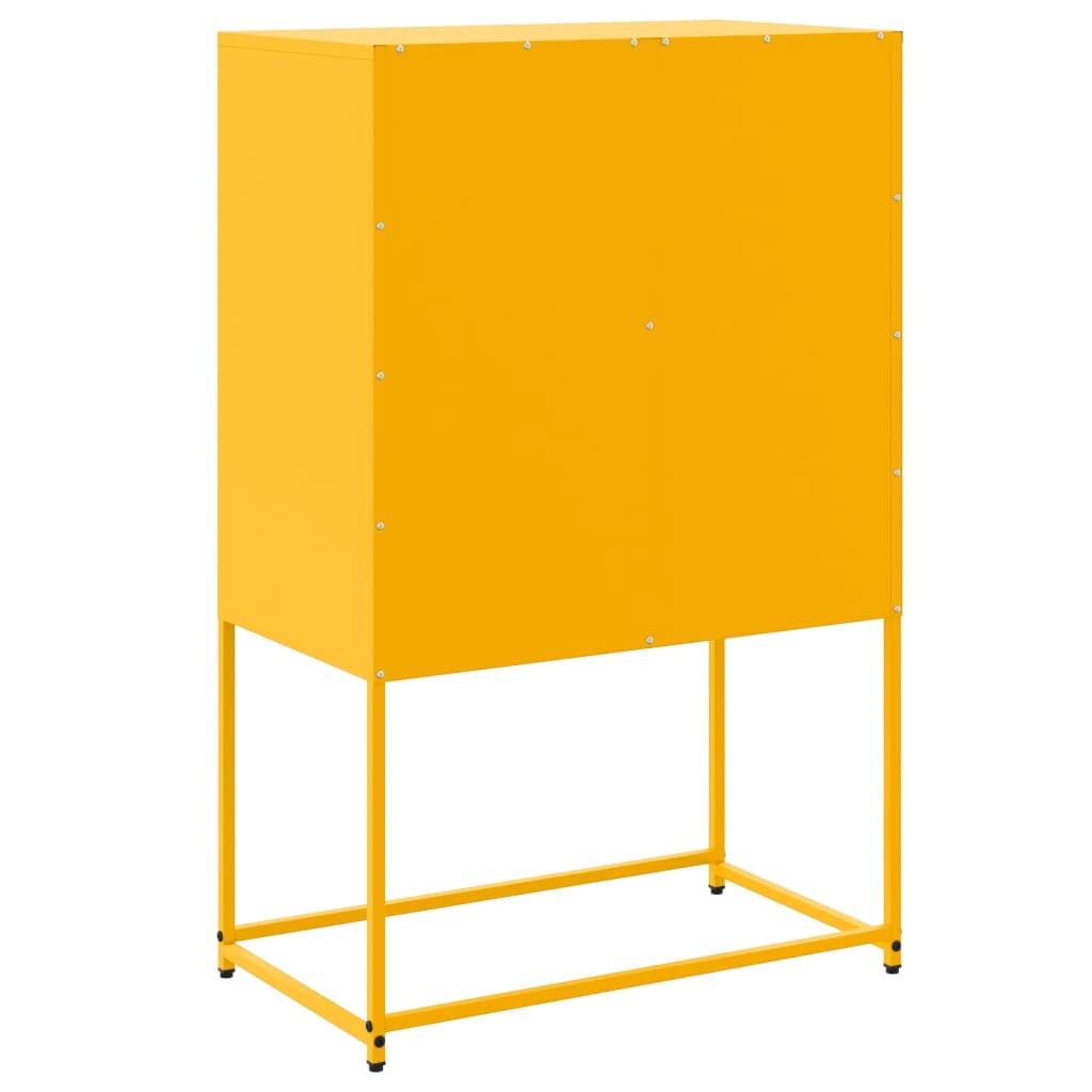vidaXL Szafka, musztardowa, 68,5x38,5x107 cm, stal