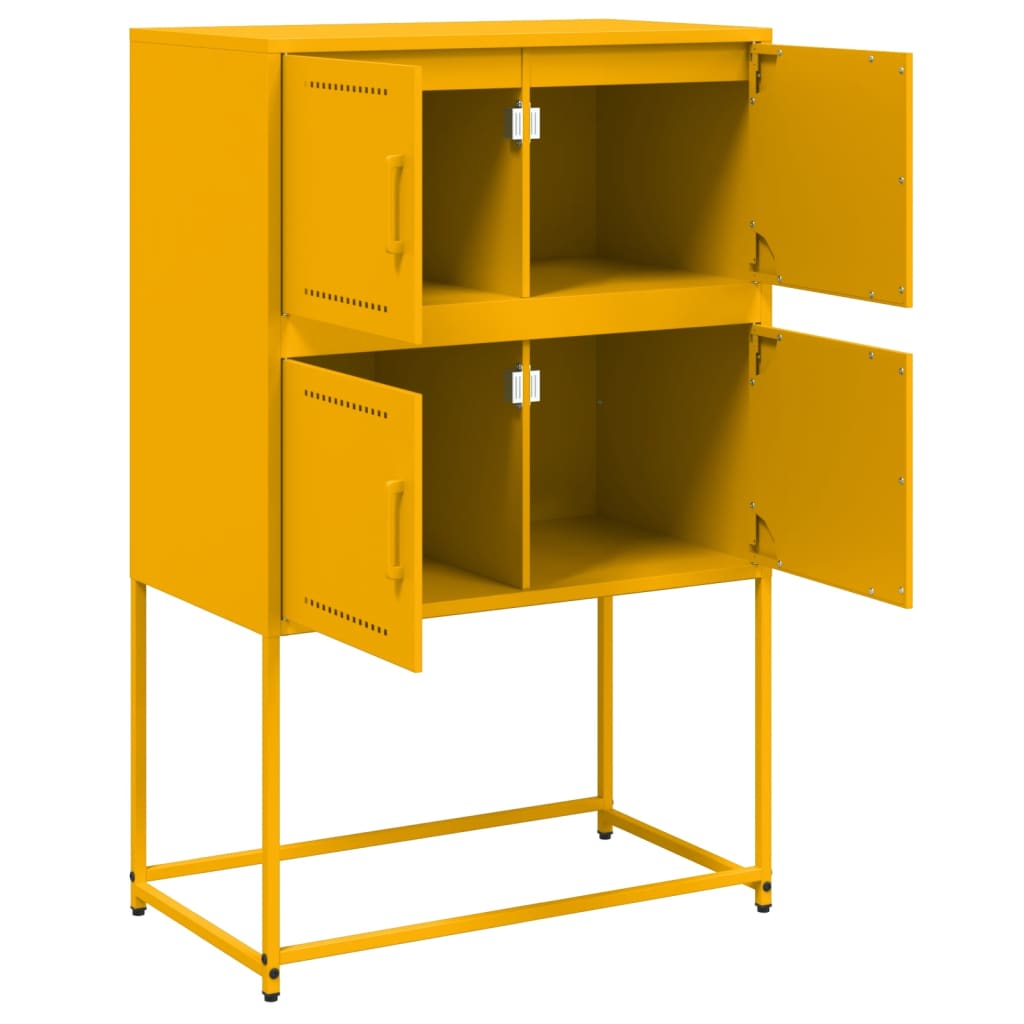 vidaXL Szafka, musztardowa, 68,5x38,5x107 cm, stal