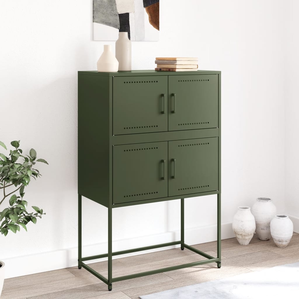 vidaXL Szafka, oliwkowa, 68,5x38,5x107 cm, stal