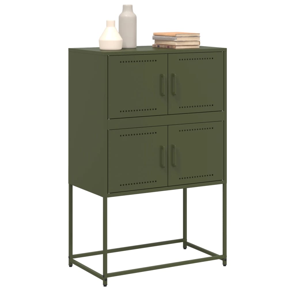 vidaXL Szafka, oliwkowa, 68,5x38,5x107 cm, stal