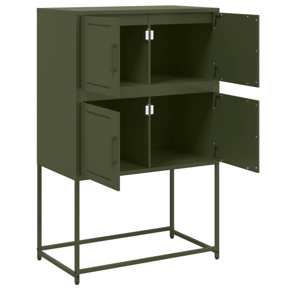vidaXL Szafka, oliwkowa, 68,5x38,5x107 cm, stal