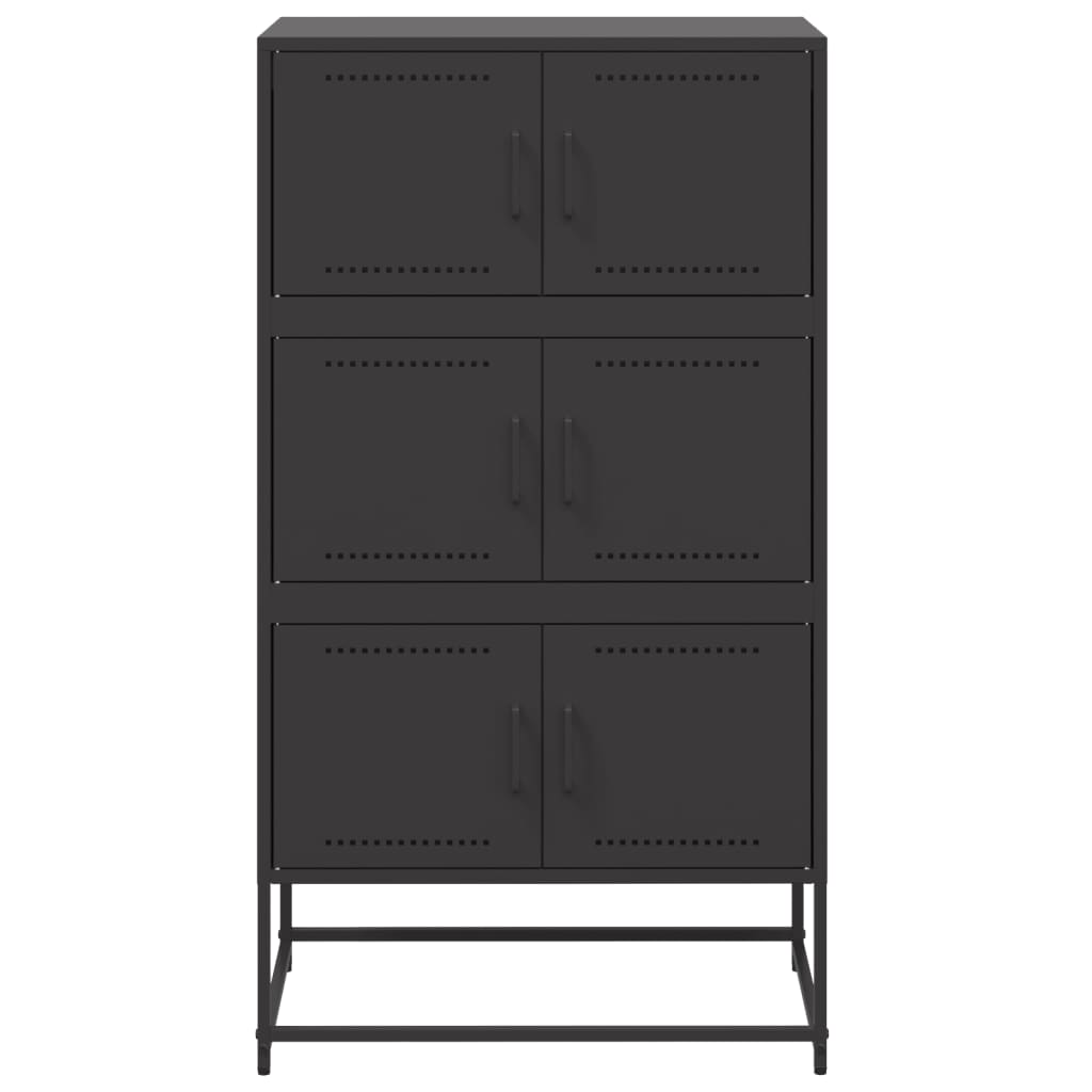 vidaXL Szafka, czarna, 68,5x38,5x123,5 cm, stal