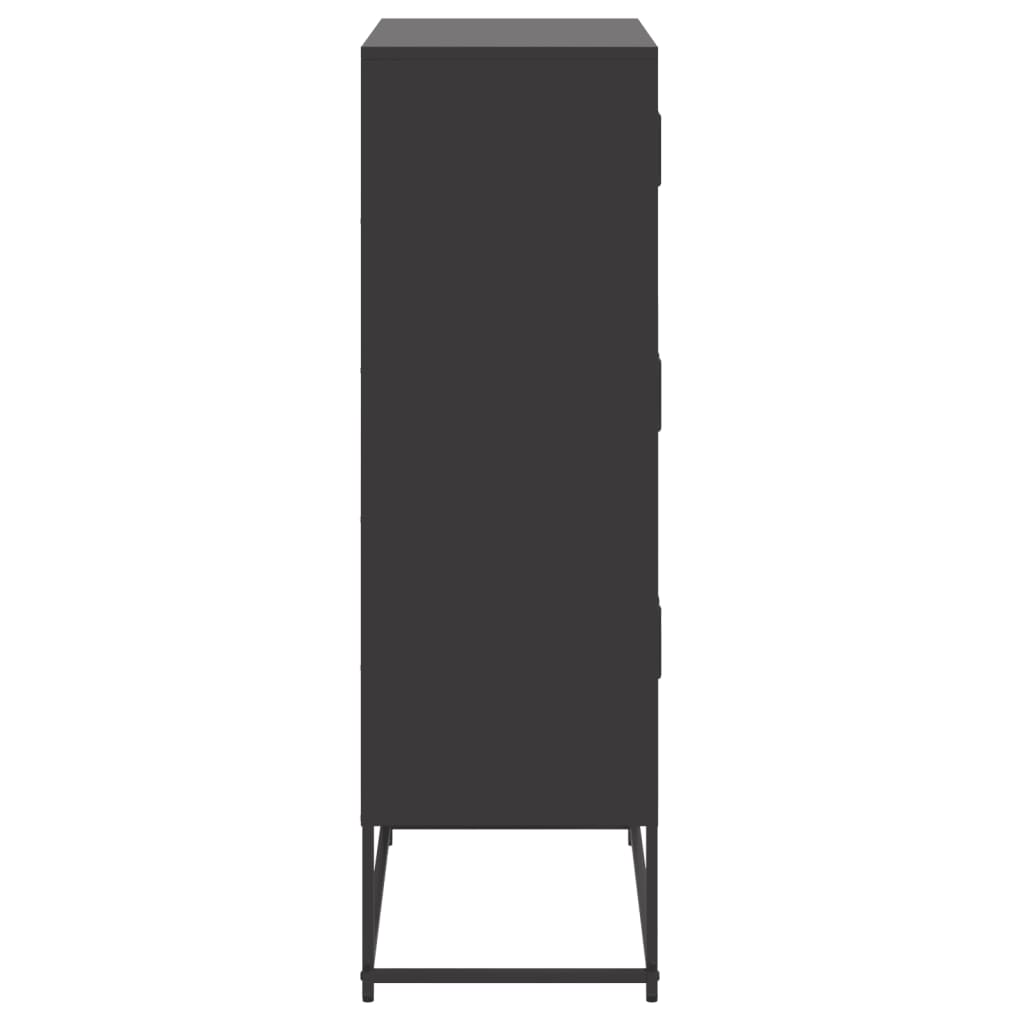 vidaXL Szafka, czarna, 68,5x38,5x123,5 cm, stal