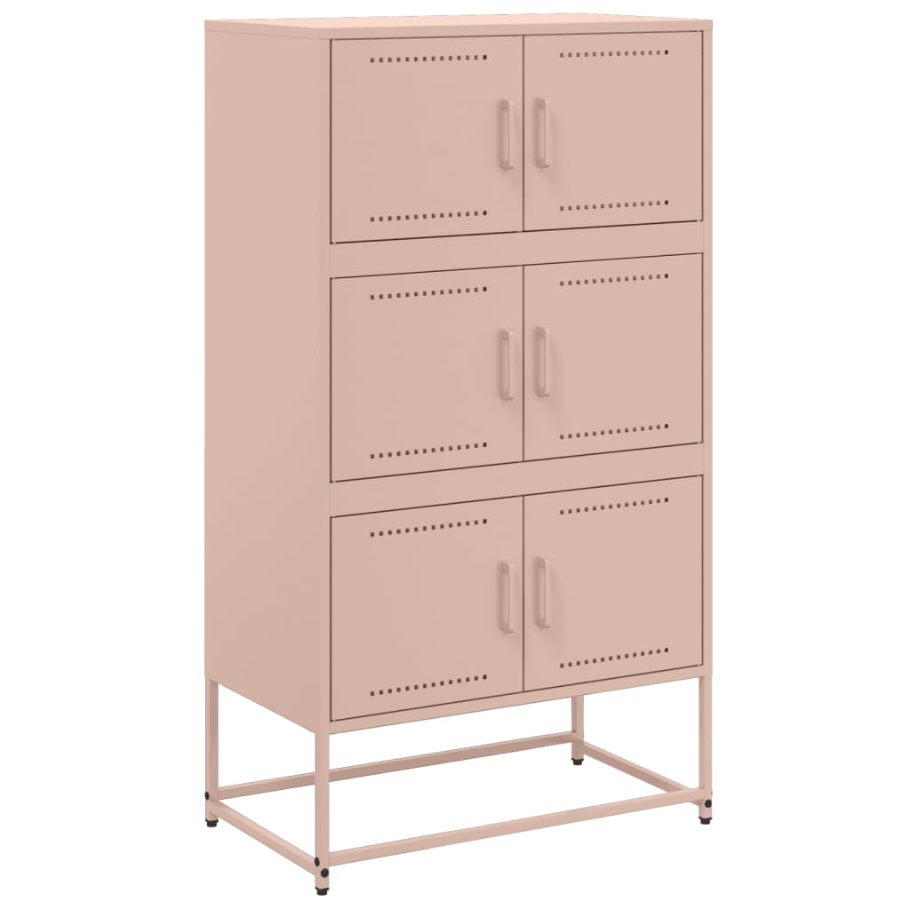 vidaXL Szafka, różowa, 68,5x38,5x123,5 cm, stal