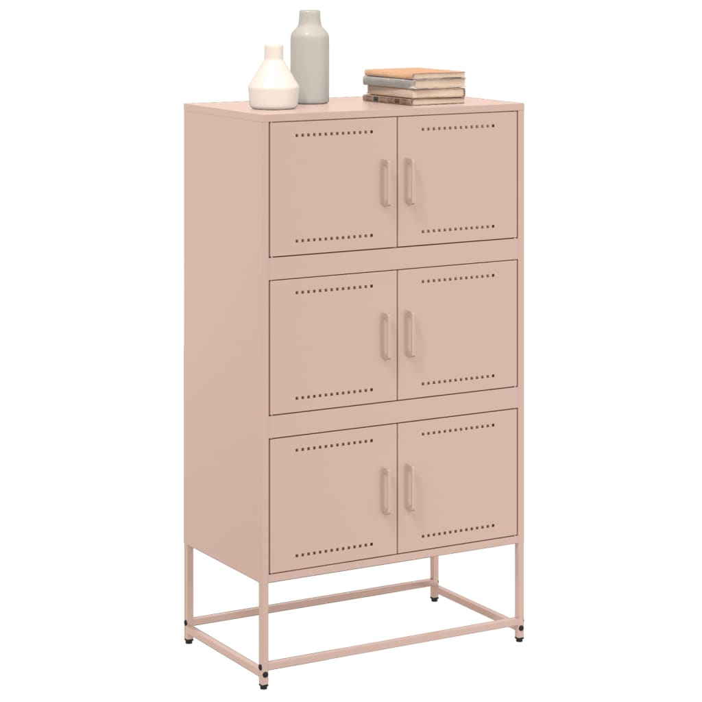 vidaXL Szafka, różowa, 68,5x38,5x123,5 cm, stal