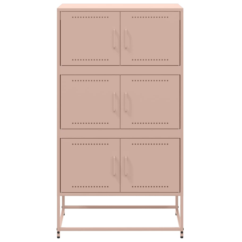 vidaXL Szafka, różowa, 68,5x38,5x123,5 cm, stal
