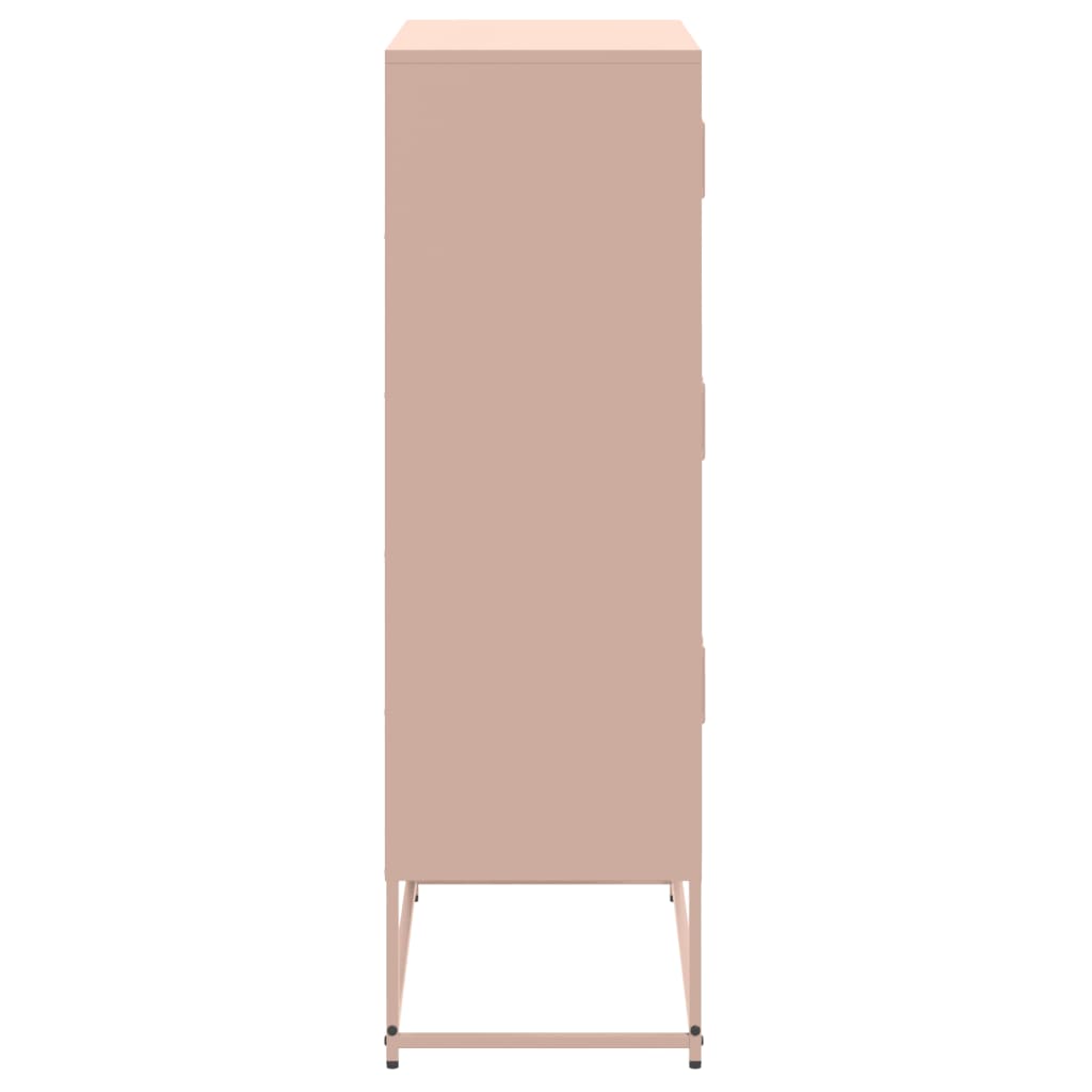 vidaXL Szafka, różowa, 68,5x38,5x123,5 cm, stal