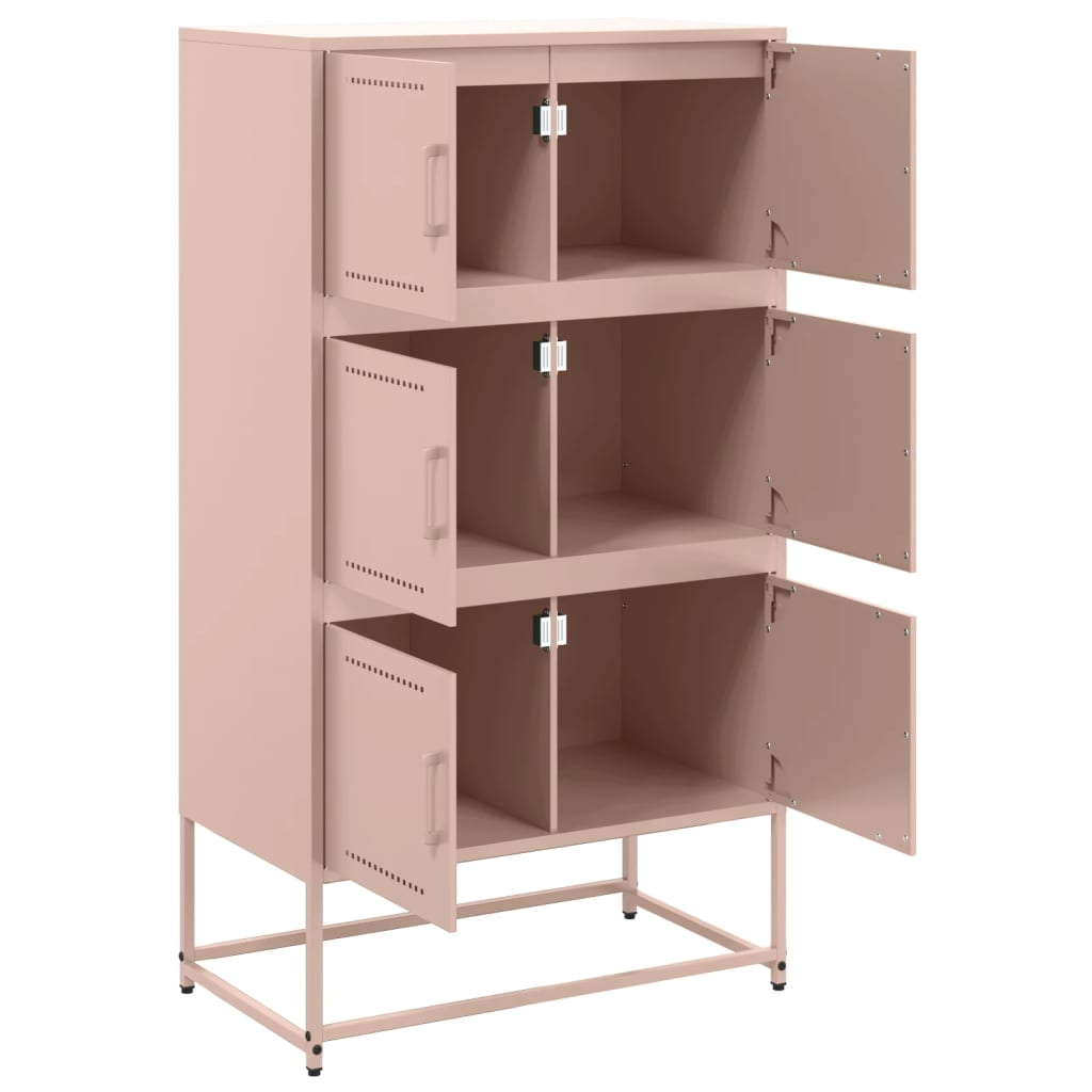 vidaXL Szafka, różowa, 68,5x38,5x123,5 cm, stal