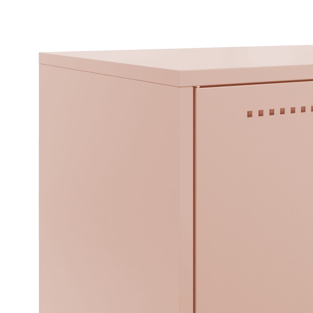 vidaXL Szafka, różowa, 68,5x38,5x123,5 cm, stal