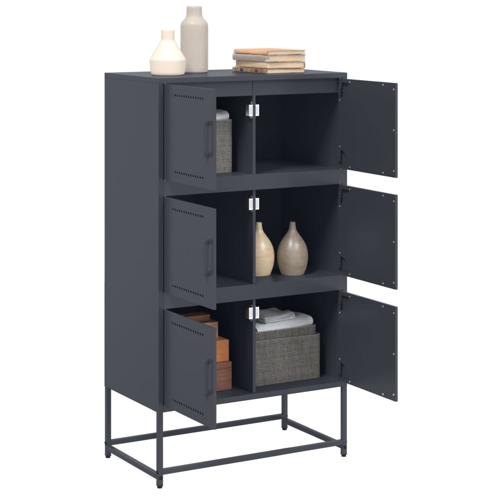 vidaXL Szafka, antracytowa, 68,5x38,5x123,5 cm, stal