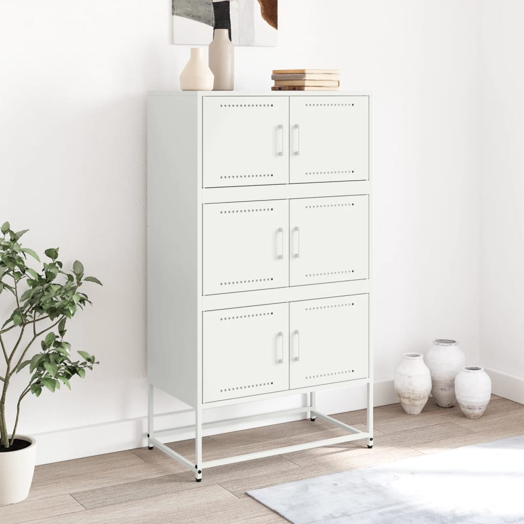 vidaXL Szafka, biała, 68,5x38,5x123,5 cm, stal