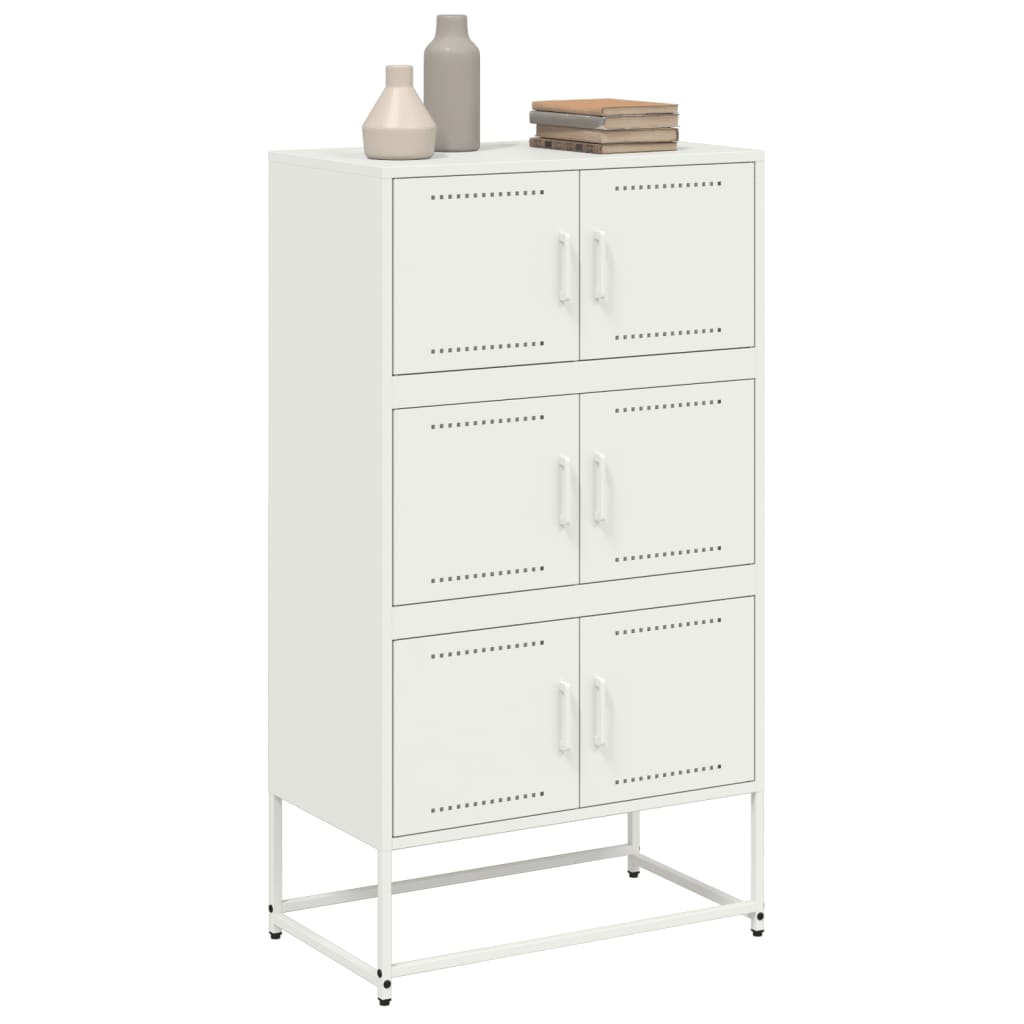 vidaXL Szafka, biała, 68,5x38,5x123,5 cm, stal