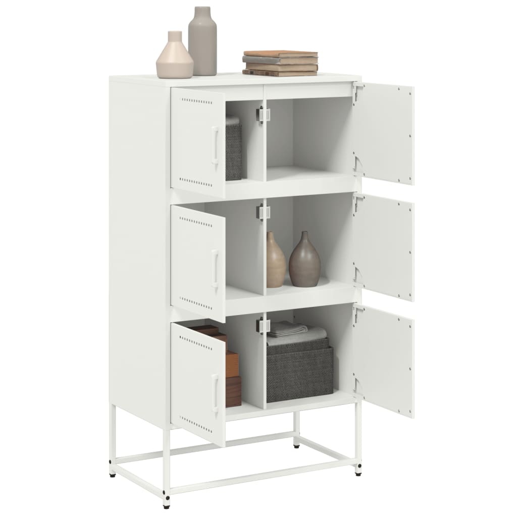vidaXL Szafka, biała, 68,5x38,5x123,5 cm, stal