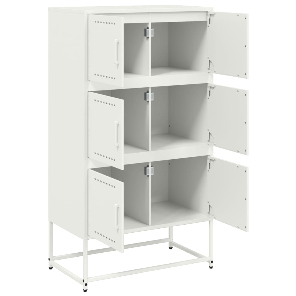 vidaXL Szafka, biała, 68,5x38,5x123,5 cm, stal