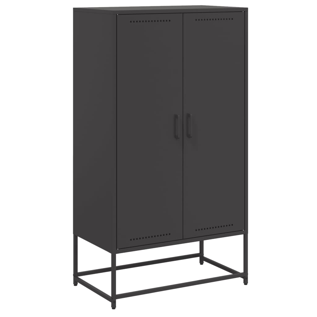 vidaXL Szafka, czarna, 68,5x38,5x123,5 cm, stal