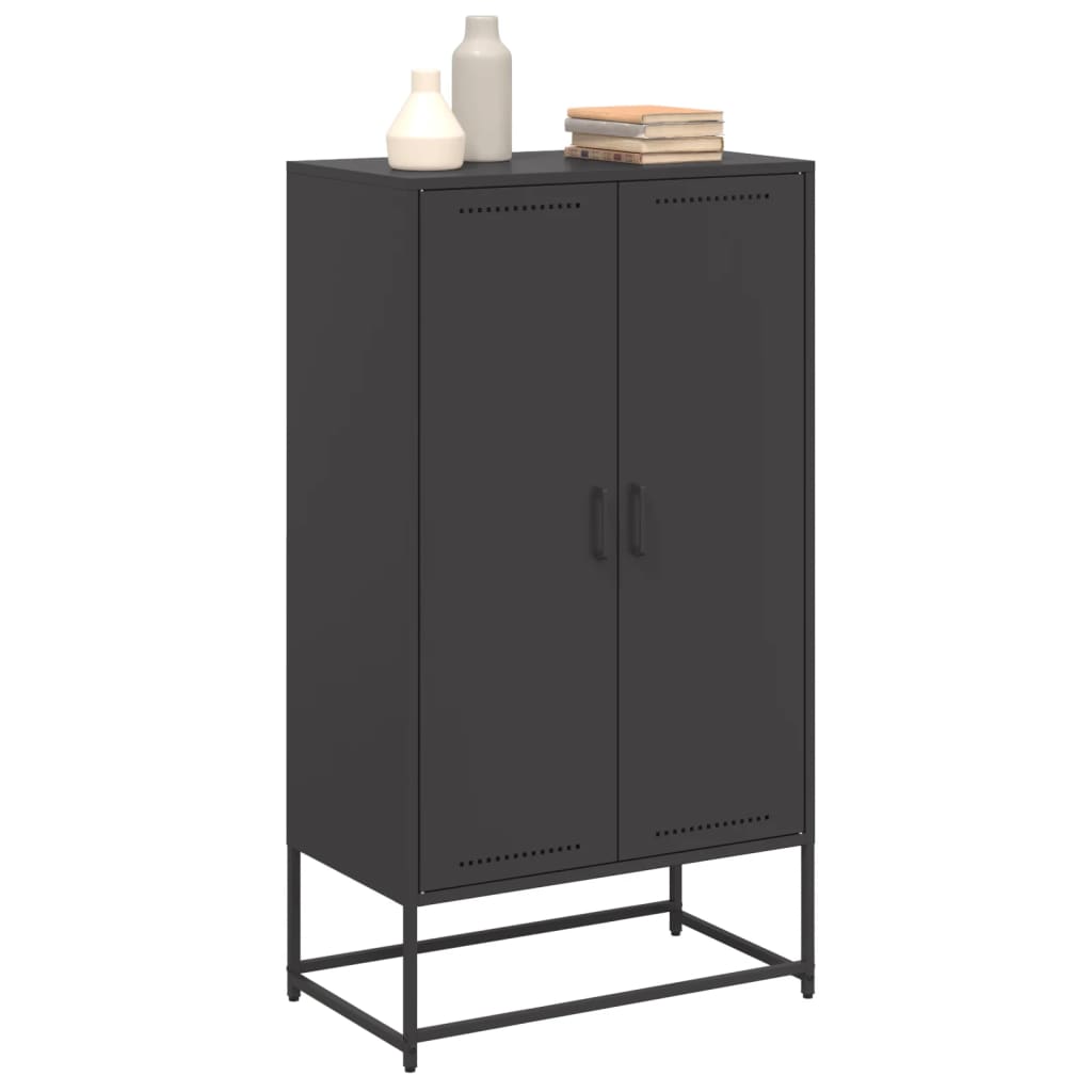 vidaXL Szafka, czarna, 68,5x38,5x123,5 cm, stal
