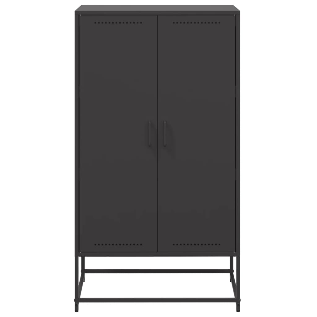 vidaXL Szafka, czarna, 68,5x38,5x123,5 cm, stal