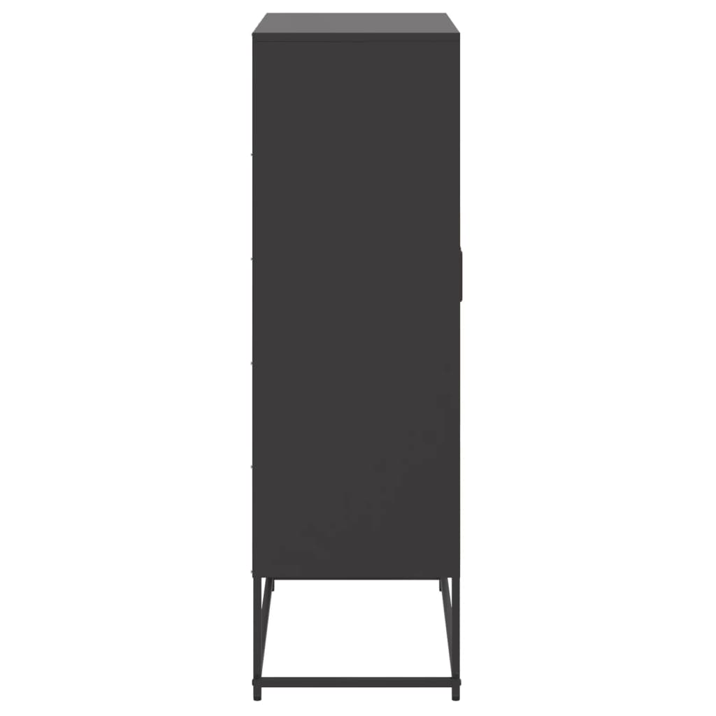 vidaXL Szafka, czarna, 68,5x38,5x123,5 cm, stal
