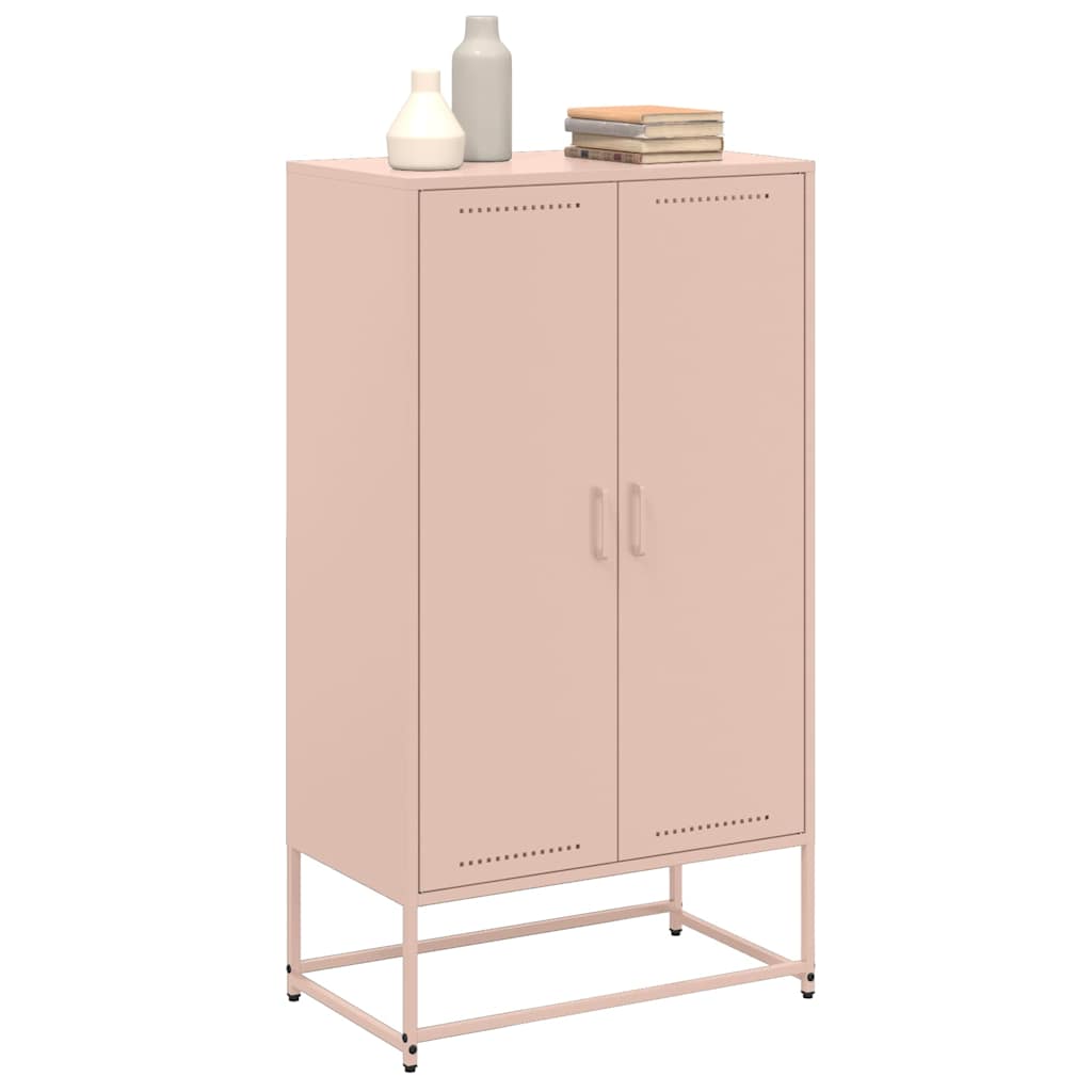 vidaXL Szafka, różowa, 68,5x38,5x123,5 cm, stal