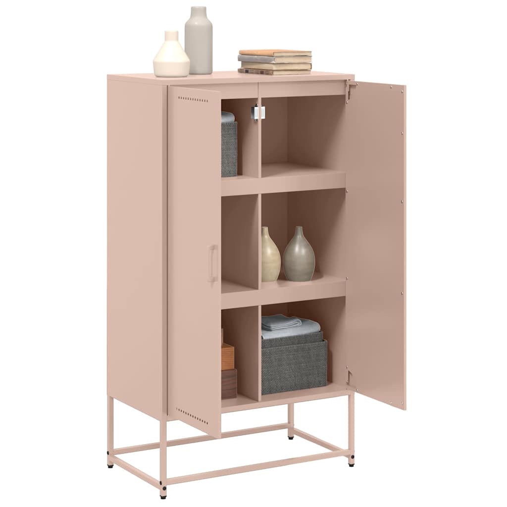 vidaXL Szafka, różowa, 68,5x38,5x123,5 cm, stal