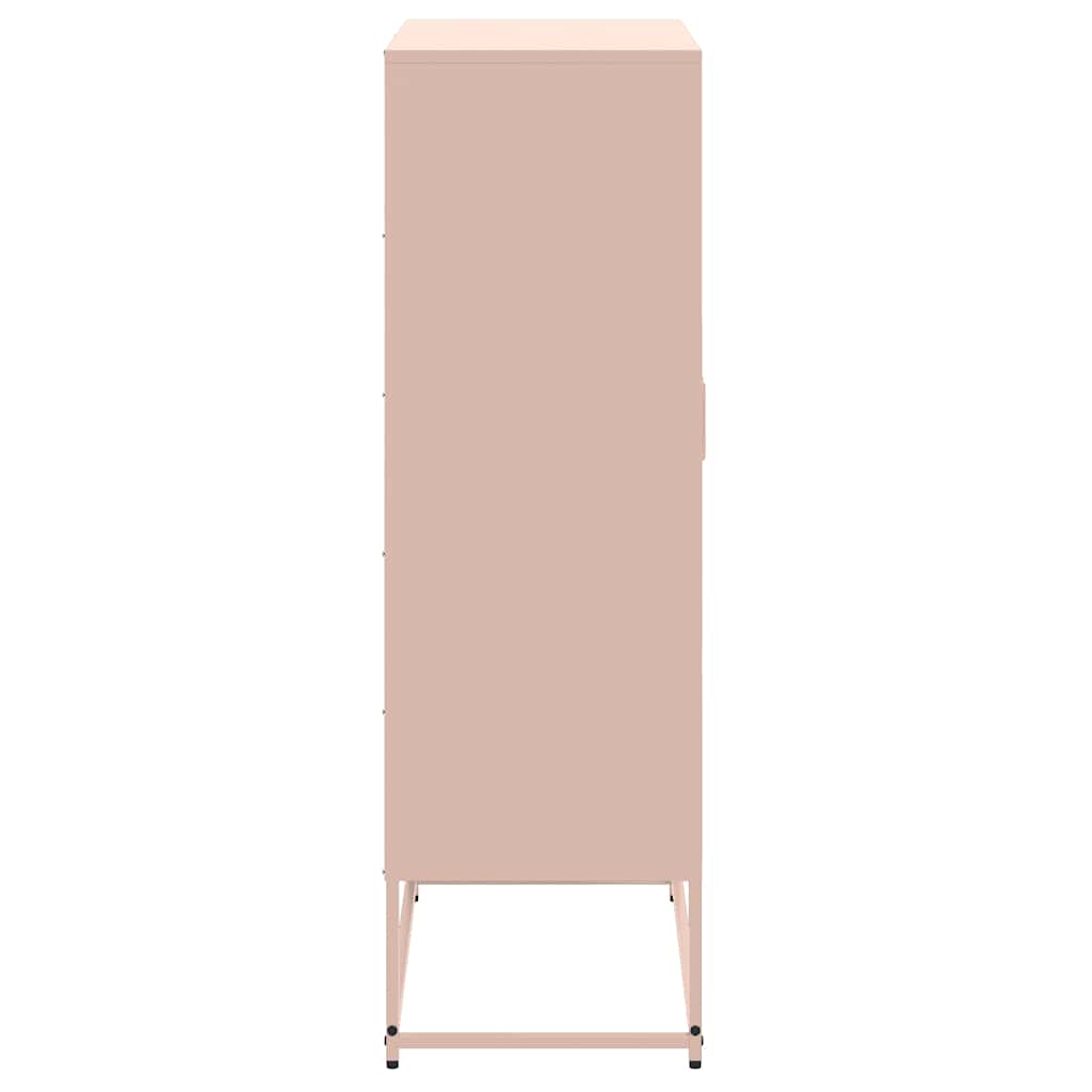 vidaXL Szafka, różowa, 68,5x38,5x123,5 cm, stal