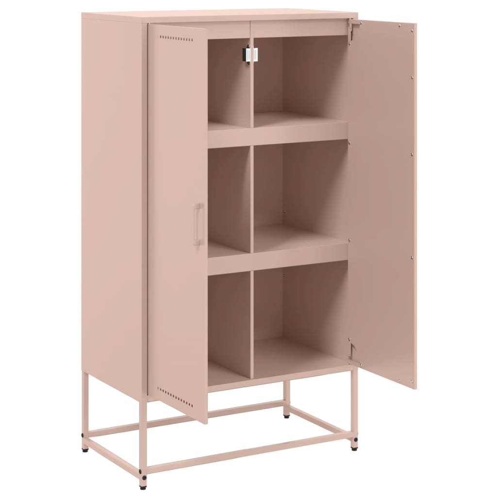 vidaXL Szafka, różowa, 68,5x38,5x123,5 cm, stal
