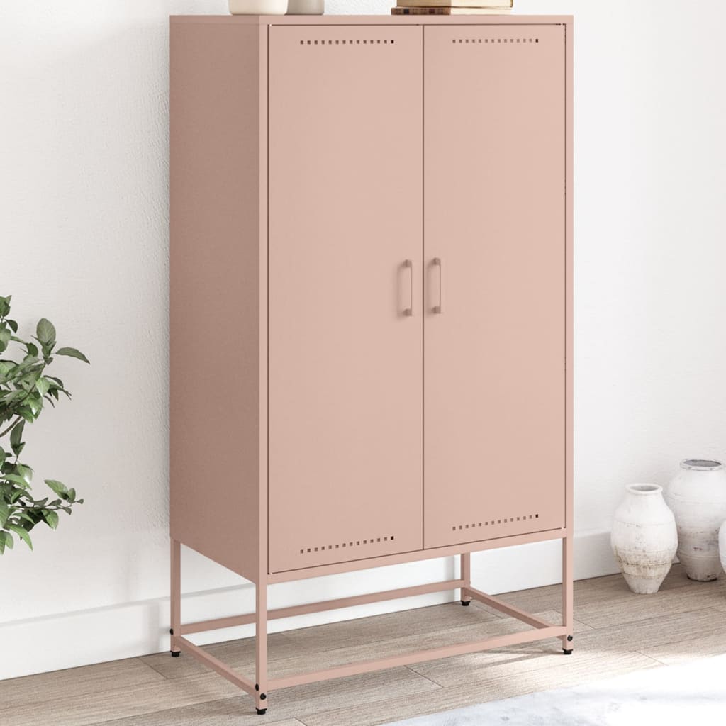vidaXL Szafka, różowa, 68,5x38,5x123,5 cm, stal