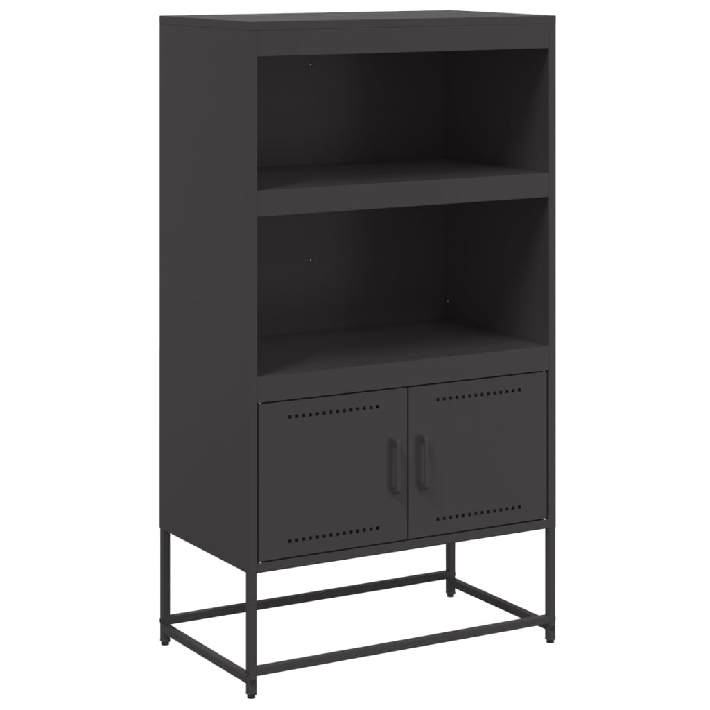 vidaXL Szafka, czarna, 68,5x38,5x123,5 cm, stal