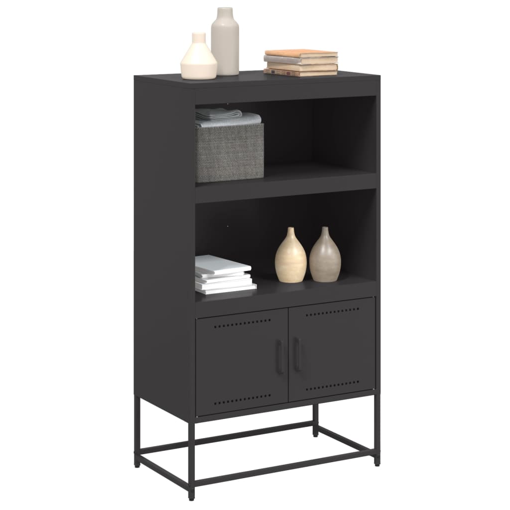 vidaXL Szafka, czarna, 68,5x38,5x123,5 cm, stal