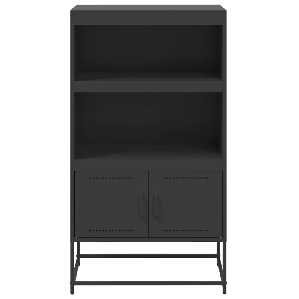 vidaXL Szafka, czarna, 68,5x38,5x123,5 cm, stal