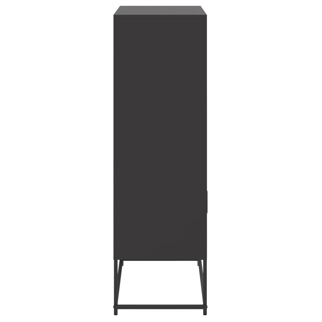 vidaXL Szafka, czarna, 68,5x38,5x123,5 cm, stal