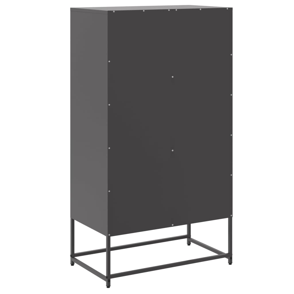 vidaXL Szafka, czarna, 68,5x38,5x123,5 cm, stal