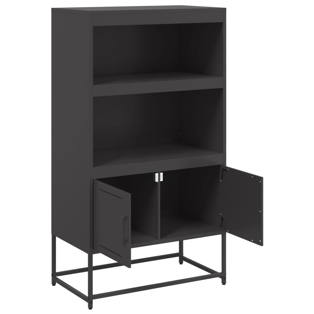 vidaXL Szafka, czarna, 68,5x38,5x123,5 cm, stal