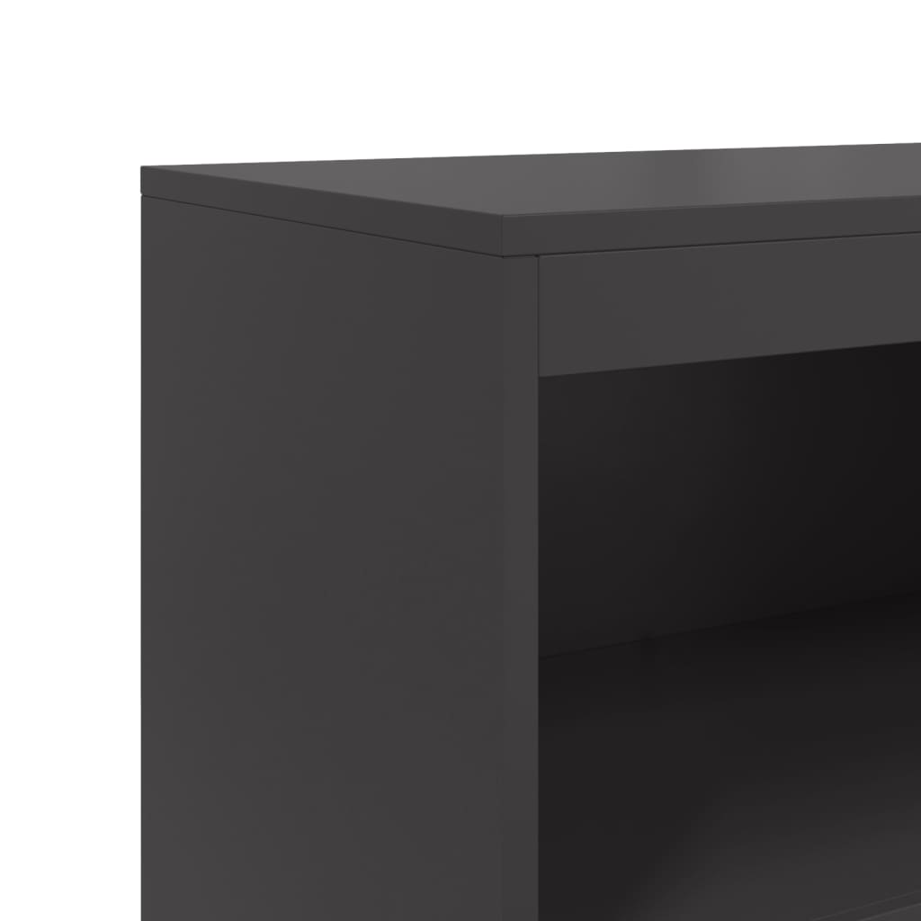 vidaXL Szafka, czarna, 68,5x38,5x123,5 cm, stal